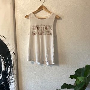 Spiritual gangster flower logo tank top
